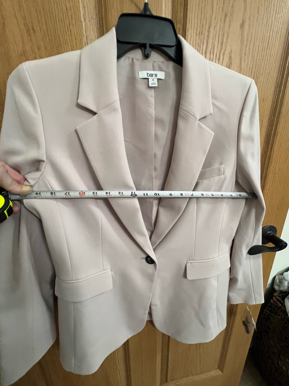Bar III Pink Blazer Size 12 Tailored Stretch Workwear Career Chic Jacket - Picture 11 of 12